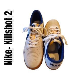 NIKE Killshot 2 Leather Sail Navy-Gum Yellow Men US 9.5 Tennis Low Rise Sneakers